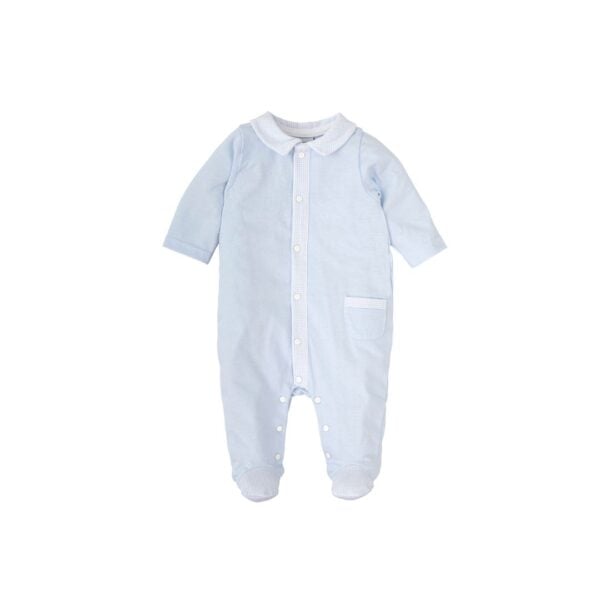 Babidu blue cotton all in one babygrow