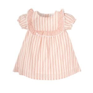 Babidu pink stripe linen dress