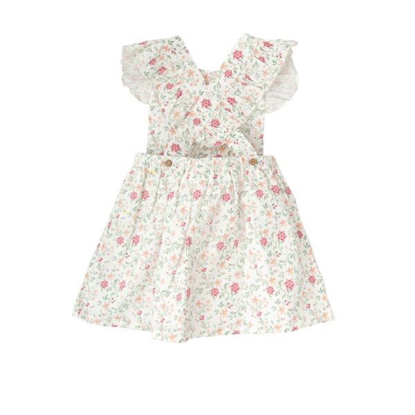Babidu Ivory Cotton Floral Print Dress - Image 3