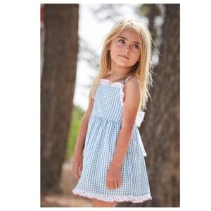 Babidu green gingham pinafore dress