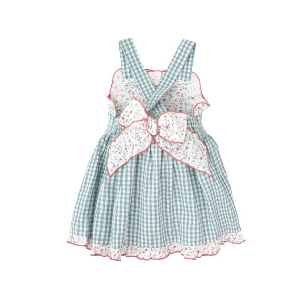 Babidu Green Gingham Pinafore Dress - Image 5