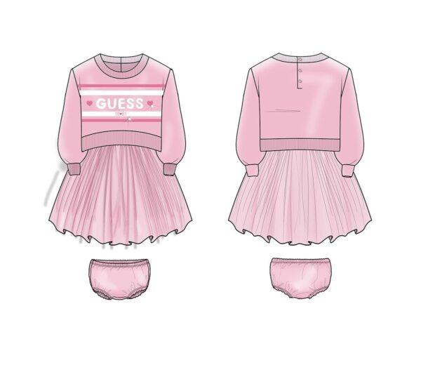Guess mixed fabric dress candy pink