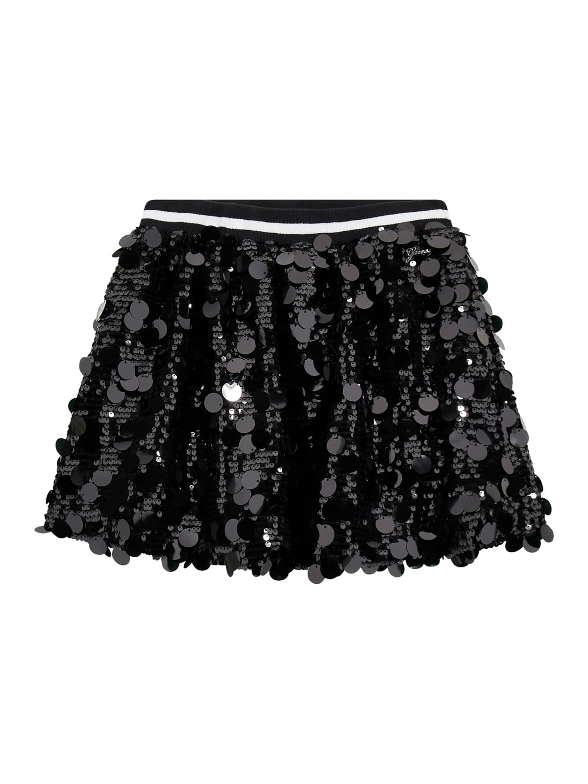 Guess Shiny Black Sequin Skirt