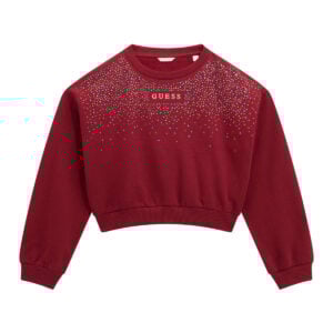 Guess Burgundy Red Sparkly Diamanté Sweatshirt