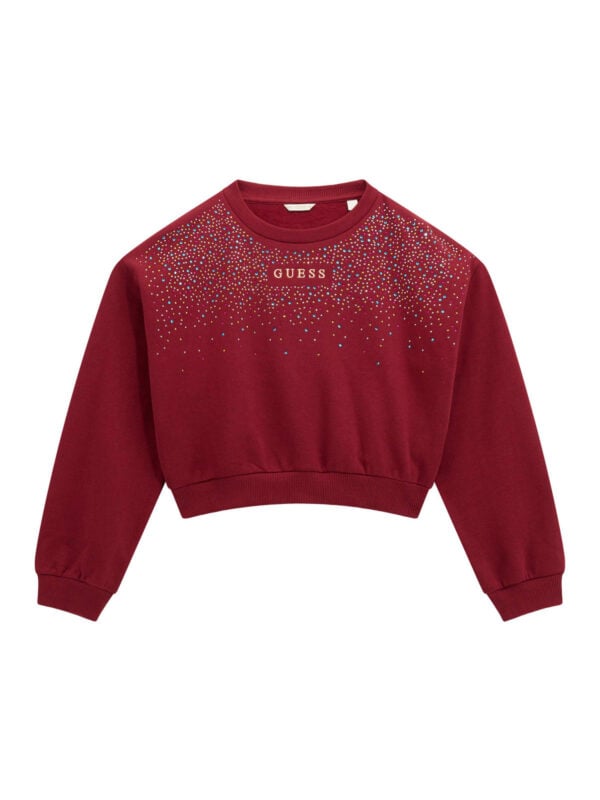 Guess Burgundy Red Sparkly Diamanté Sweatshirt