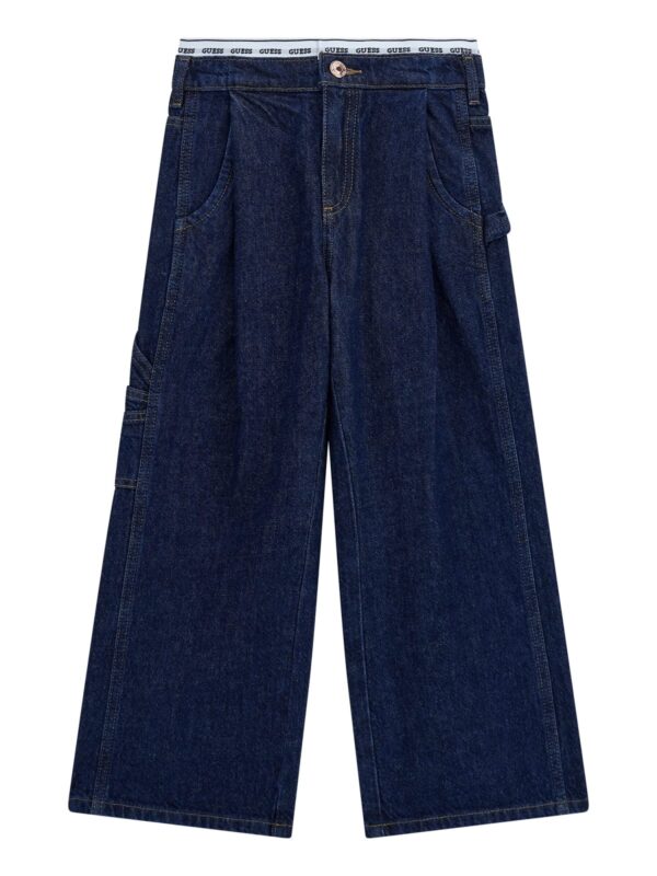 Guess blue denim wide leg pants