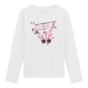 Guess junior girl long sleeve logo t-shirt