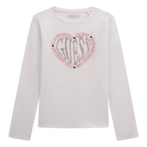 Guess long sleeve heart logo t-shirt