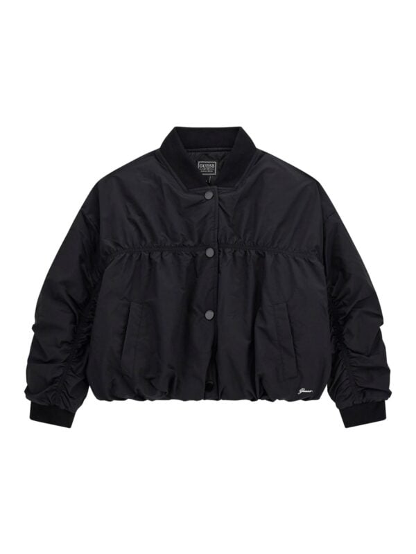 Guess black padded long sleeve bomber jacket