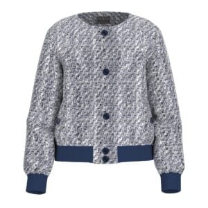Guess blue tweed bomber jacket