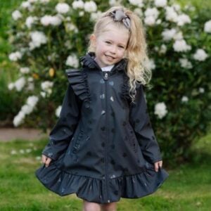 A dee stellar heart print raincoat with ruffles