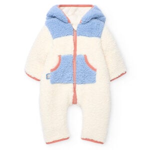 Boboli fleece playsuit with zip and hood