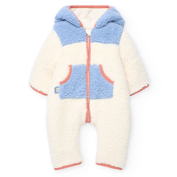 Boboli fleece playsuit with zip and hood