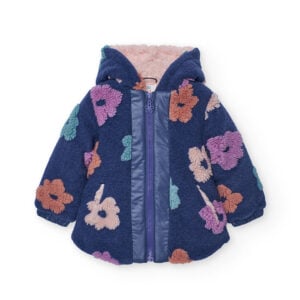 Boboli floral printed hooded coat