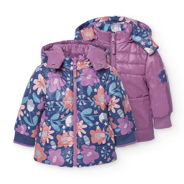 Boboli reversible printed coat