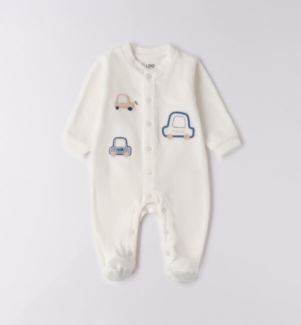 iDo My First Car All in One Babygrow - White