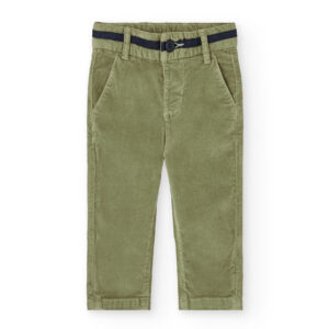 Boboli green micro corduroy chino trouser