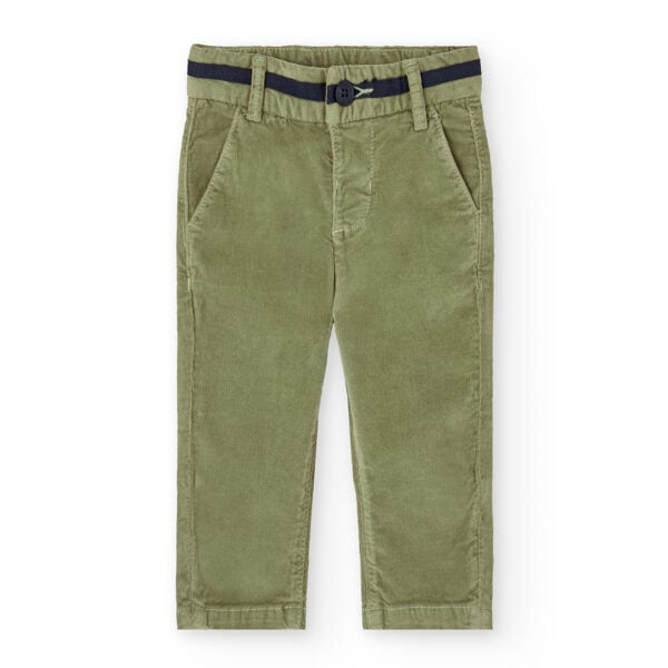 Boboli green micro corduroy chino trouser