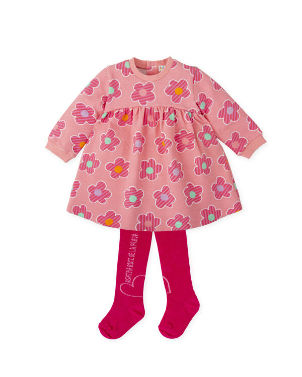 Agatha Ruiz De La Prada Floral Jersey Dress and Tights - Image 2