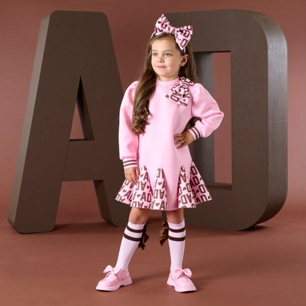 A Dee Maisie Initial print bow dress