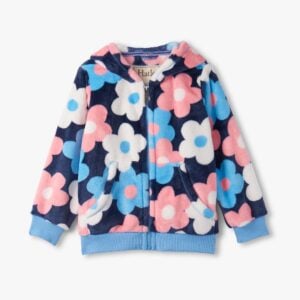Hatley big flowers fleece zip up hoodie