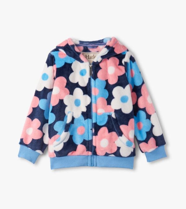 Hatley big flowers fleece zip up hoodie