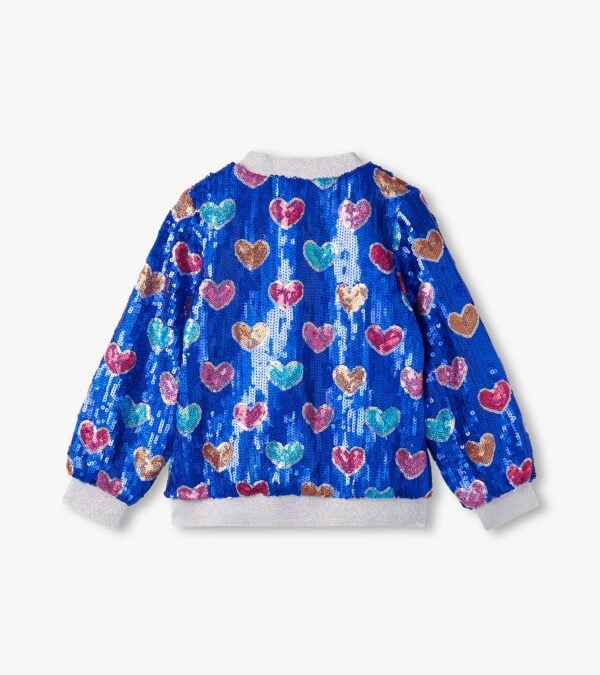 Hatley Bursted Hearts Sequins Bomber Jacket - Image 2