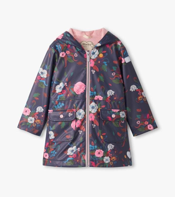 Hatley fall floral peplum rain jacket