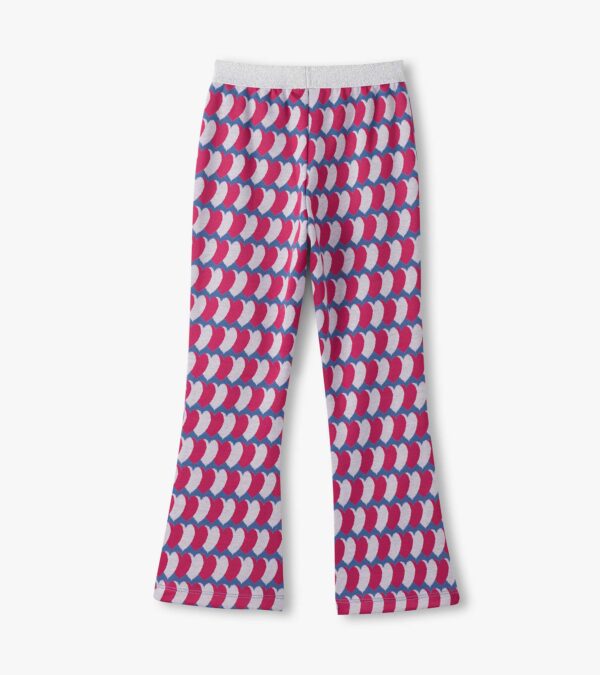 hatley graphic hearts fun waist flare pants