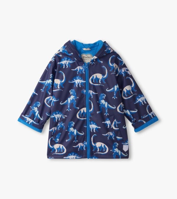 Hatley painted dinos colour changing rain jacket