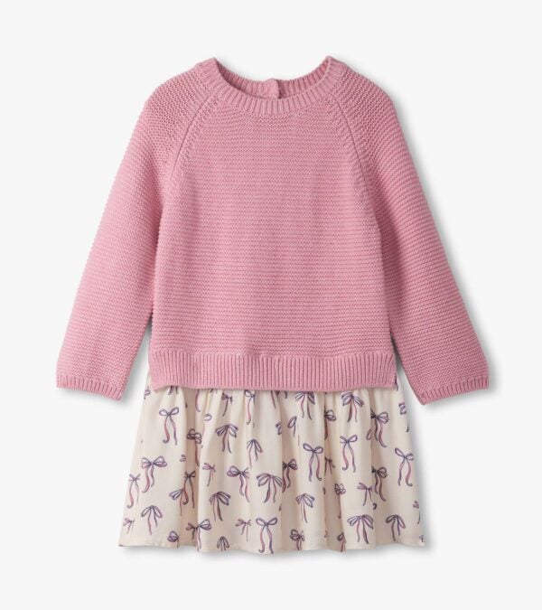 Hatley bows mixed sweater dress - Image 3