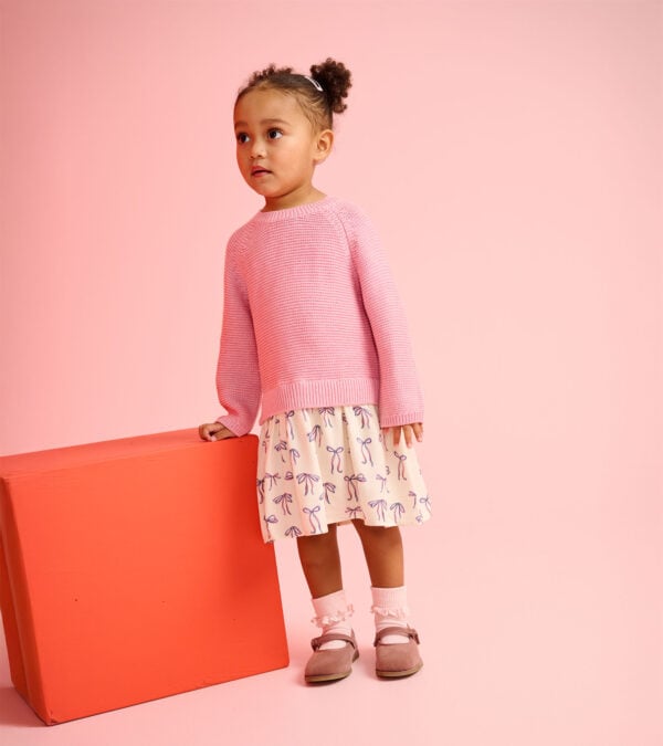 Hatley bows mixed sweater dress - Image 2