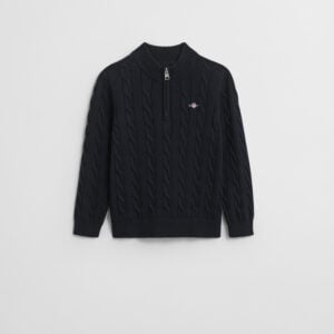 gant cotton cable half zip - navy evening blue
