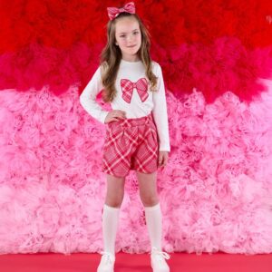 a dee lexi check bow short set