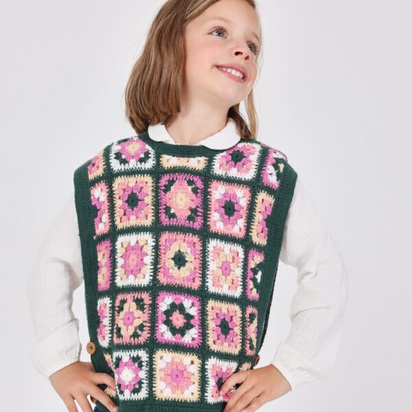 Boboli knitted vest and blouse set