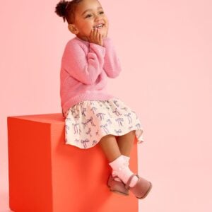 Hatley bows mixed sweater dress