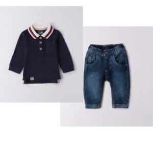 Ido polo shirt and denim jean set