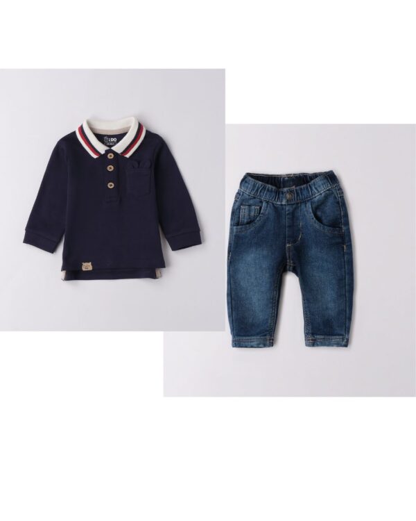Ido polo shirt and denim jean set