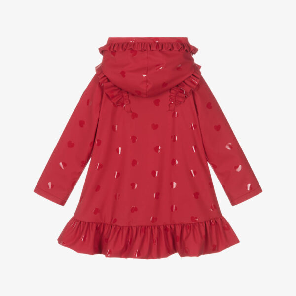 A Dee Red Hearts Raincoat with Ruffles - Image 3