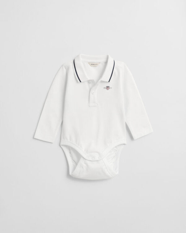 Gant Shield Long Sleeve Pique Body Suit - White - Image 2