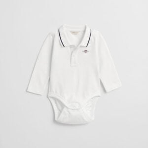 gant baby polo body suit - white