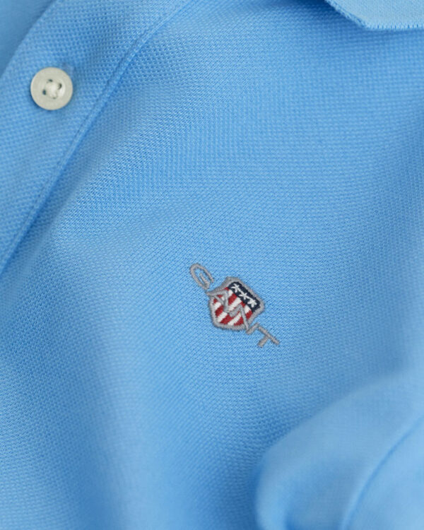 Gant Shield LS Pique Polo - Dream Blue - Image 2