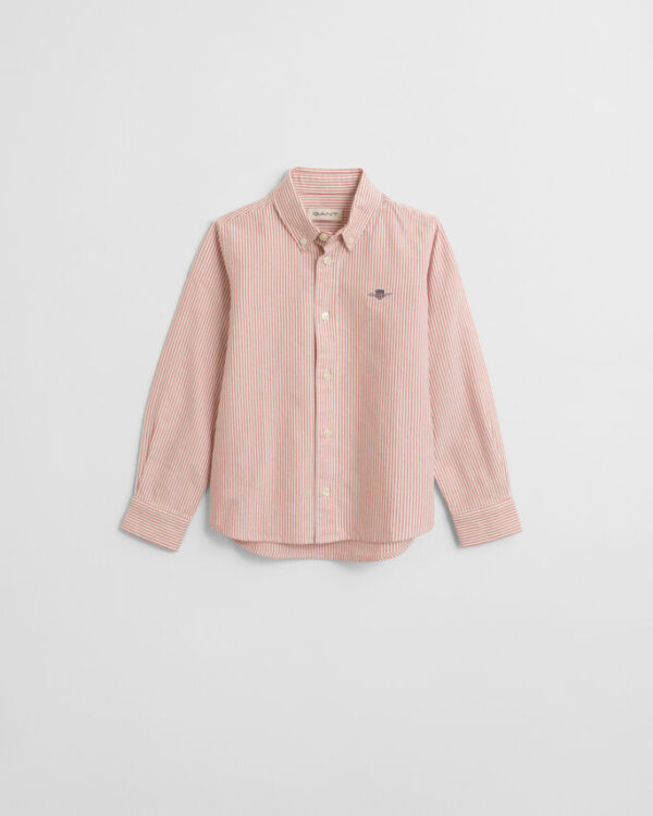 gant stripe oxford shirt - deep orange