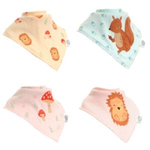 ziggle 4pk woodland bandana bib