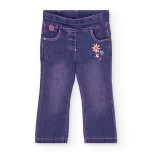 Boboli meadows flowers flared denim jeans