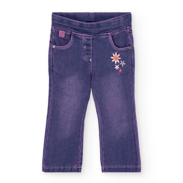Boboli meadows flowers flared denim jeans