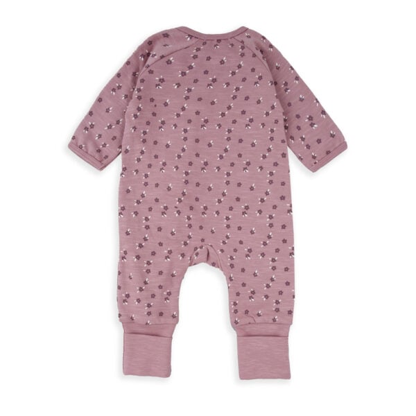 Babybol Rose Pink Floral Zip up Babygrow - Image 2