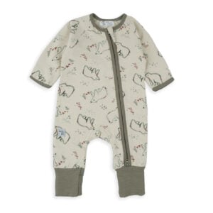 Babybol Bear Print zip up romper