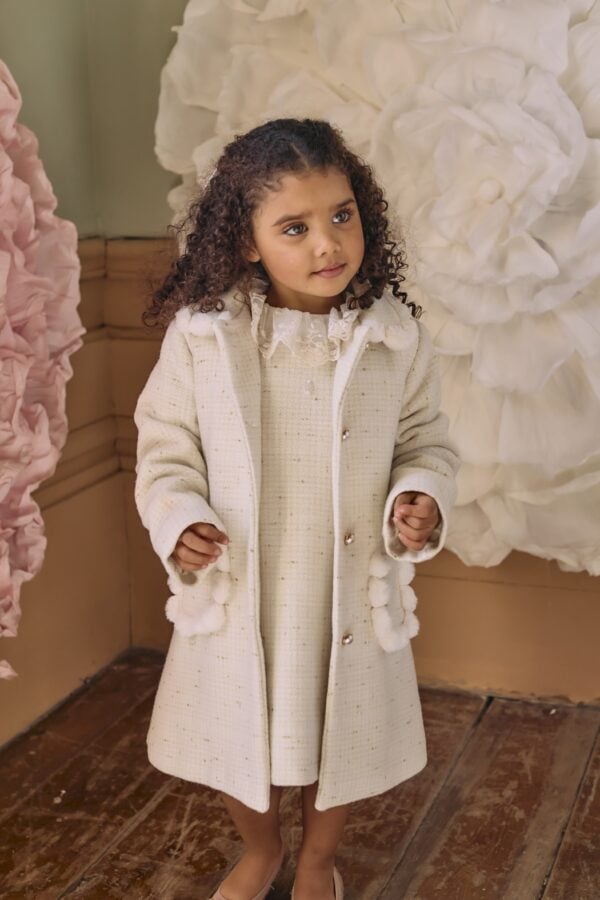 Patachou ivory tweed coat