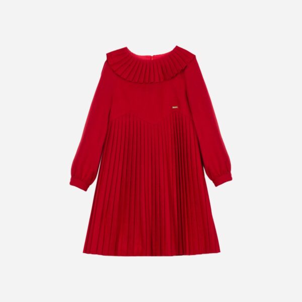Patachou Red Pleat Dress - Image 2